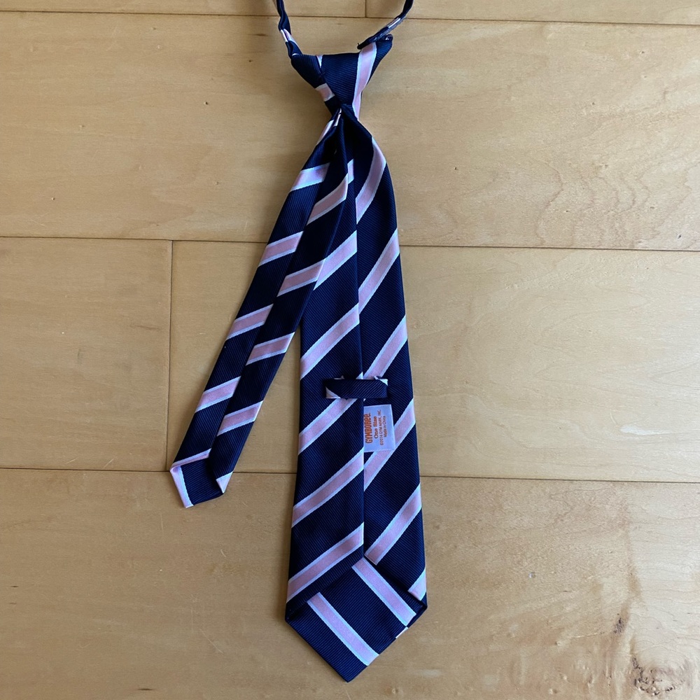 Gymboree Navy and Pink Striped Tie with Velcro Closure - Picture 4 of 7